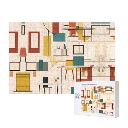 Phayah Mid Century Modernes Puzzle für Erwachsene, 300 Teile, Heimdekoration, Geburtstagsparty für Männer und Frauen, 15,7 x 27,9 cm Phayah Mid Century Modernes Puzzle für Erwachsene, 300 Teile, Heimdekoration, Geburtstagsparty für Männer und Frauen, 15,7 x 27,9 cm von PHAYAH
