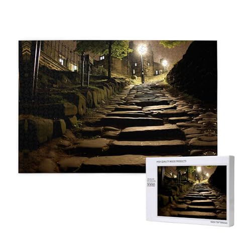 Phayah Midnight Dim Path Puzzle für Erwachsene, 1000 Teile, Heimdekoration, Geburtstagsparty für Männer und Frauen, 75 x 50 cm von PHAYAH