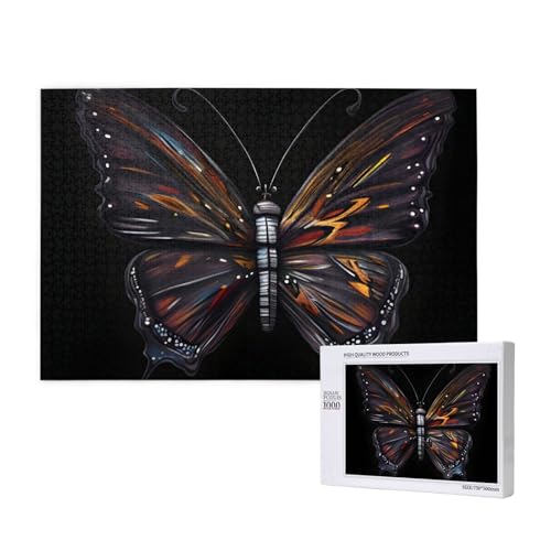 Phayah Mystery Butterfly Puzzle, 1000 Teile für Puzzle, Holzpuzzle für Familie, Freunde, Heimdekoration, Wandkunst, 29,5 x 50 cm Phayah Mystery Butterfly Puzzle, 1000 Teile für Puzzle, Holzpuzzle für Familie, Freunde, Heimdekoration, Wandkunst, 29,5 x 50 cm von PHAYAH