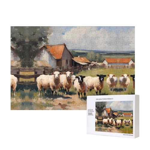 Phayah Niedliche Bauernhoftier-Puzzle, 300 Teile für Puzzle, Holzpuzzle für Familie, Freunde, Heimdekoration, Wandkunst, 15,7 x 27,9 cm Phayah Niedliche Bauernhoftier-Puzzle, 300 Teile für Puzzle, Holzpuzzle für Familie, Freunde, Heimdekoration, Wandkunst, 15,7 x 27,9 cm von PHAYAH