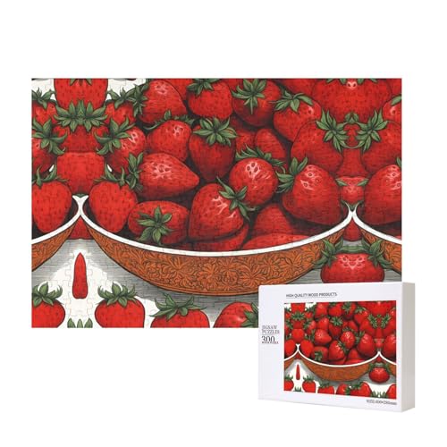 Phayah Niedliche Erdbeeren-Puzzle, 300 Teile, für Puzzle, Holzpuzzle für Familie, Freunde, Heimdekoration, Wandkunst, 15,7 x 27,9 cm Phayah Niedliche Erdbeeren-Puzzle, 300 Teile, für Puzzle, Holzpuzzle für Familie, Freunde, Heimdekoration, Wandkunst, 15,7 x 27,9 cm von PHAYAH
