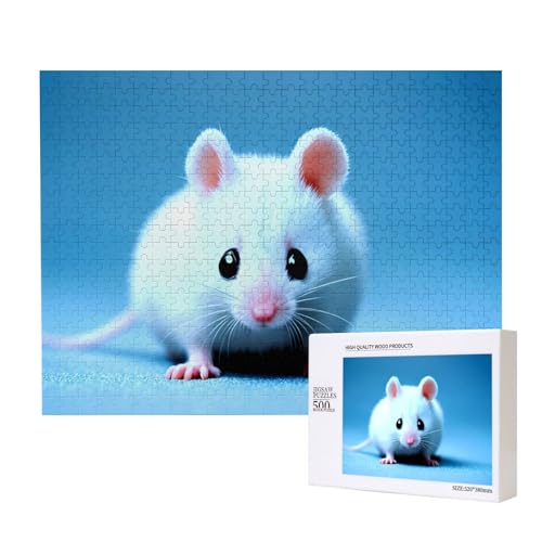 Phayah Niedliche Mäuse-Puzzle, 500 Teile, für Puzzle, Holzpuzzle für Familie, Freunde, Heimdekoration, Wandkunst, 50,4 x 38,1 cm Phayah Niedliche Mäuse-Puzzle, 500 Teile, für Puzzle, Holzpuzzle für Familie, Freunde, Heimdekoration, Wandkunst, 50,4 x 38,1 cm von PHAYAH