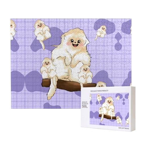 Phayah Niedliche goldene Affen-Puzzles für Erwachsene, 500 Teile, Kinderspielzeug, Intelligenzentwicklungsspielzeug, 20,4 x 38,1 cm von PHAYAH