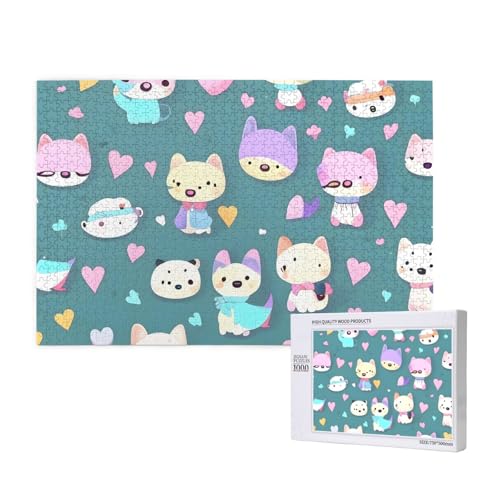 Phayah Niedliche kleine Fuchspuzzle, 1000 Teile für Puzzle, Holzpuzzle für Familie, Freunde, Heimdekoration, Wandkunst, 29,5 x 50 cm Phayah Niedliche kleine Fuchspuzzle, 1000 Teile für Puzzle, Holzpuzzle für Familie, Freunde, Heimdekoration, Wandkunst, 29,5 x 50 cm von PHAYAH