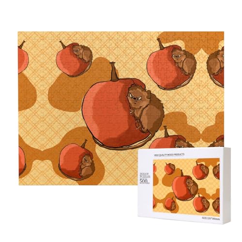 Phayah Niedliche kleine Hamster-Puzzles für Erwachsene, 500 Teile, Kinderspielzeug, Intelligenzentwicklungsspielzeug, 20,4 x 38,1 cm von PHAYAH