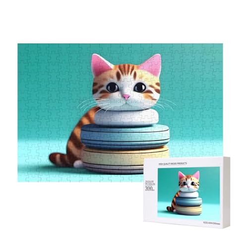 Phayah Niedliche stapelbare Katzen-Puzzle, 300 Teile, für Puzzle, Holzpuzzle für Familie, Freunde, Heimdekoration, Wandkunst, 39,9 x 27,9 cm Phayah Niedliche stapelbare Katzen-Puzzle, 300 Teile, für Puzzle, Holzpuzzle für Familie, Freunde, Heimdekoration, Wandkunst, 39,9 x 27,9 cm von PHAYAH