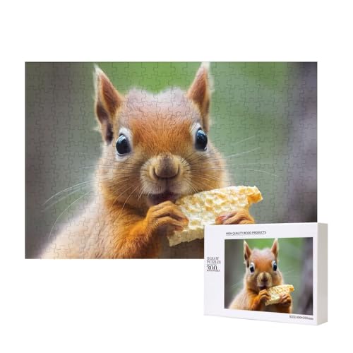 Phayah Niedliches Eichhörnchen-Essmuster-Puzzle, einzigartiges Puzzle, Wandkunst-Bild für Heimdekoration, 300 Stück von PHAYAH