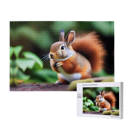 Phayah Niedliches Eichhörnchen-Puzzle, 1000 Teile für Puzzle, Holzpuzzle für Familie, Freunde, Heimdekoration, Wandkunst, 75 x 50 cm Phayah Niedliches Eichhörnchen-Puzzle, 1000 Teile für Puzzle, Holzpuzzle für Familie, Freunde, Heimdekoration, Wandkunst, 75 x 50 cm von PHAYAH