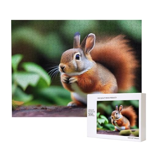 Phayah Niedliches Eichhörnchen-Puzzle, 500 Teile, für Puzzle, Holzpuzzle für Familie, Freunde, Heimdekoration, Wandkunst, 50 x 38 cm Phayah Niedliches Eichhörnchen-Puzzle, 500 Teile, für Puzzle, Holzpuzzle für Familie, Freunde, Heimdekoration, Wandkunst, 50 x 38 cm von PHAYAH