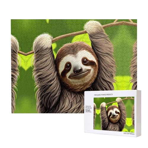 Phayah Niedliches Faultier-Puzzle für Erwachsene, 500 Teile, Heimdekoration, Geburtstagsparty für Männer und Frauen, 20,4 x 38,1 cm Phayah Niedliches Faultier-Puzzle für Erwachsene, 500 Teile, Heimdekoration, Geburtstagsparty für Männer und Frauen, 20,4 x 38,1 cm von PHAYAH