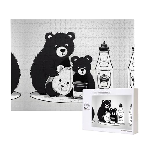Phayah Niedliches Milchflaschen-Bär-Puzzle für Erwachsene, 500 Teile, Heimdekoration, Geburtstagsparty für Männer und Frauen, 50 x 38 cm Phayah Niedliches Milchflaschen-Bär-Puzzle für Erwachsene, 500 Teile, Heimdekoration, Geburtstagsparty für Männer und Frauen, 50 x 38 cm von PHAYAH