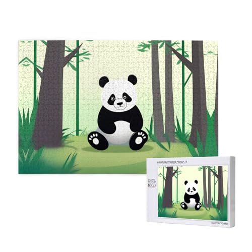 Phayah Niedliches Panda-Puzzle, 1000 Teile für Puzzle, Holzpuzzle für Familie, Freunde, Heimdekoration, Wandkunst, 75 x 50 cm Phayah Niedliches Panda-Puzzle, 1000 Teile für Puzzle, Holzpuzzle für Familie, Freunde, Heimdekoration, Wandkunst, 75 x 50 cm von PHAYAH