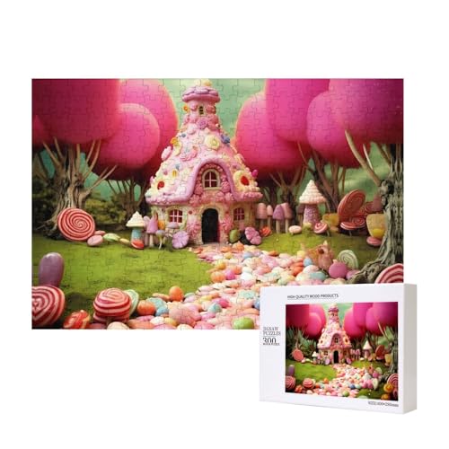 Phayah Niedliches Süßigkeitenhaus-Muster, Puzzle, einzigartiges Puzzle, Wandkunst, Bild für Heimdekoration, 300 Stück von PHAYAH