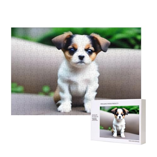 Phayah Niedliches braunes Hunde-Puzzle, 300 Teile, für Puzzle, Holzpuzzle für Familie, Freunde, Heimdekoration, Wandkunst, 39,9 x 27,9 cm von PHAYAH