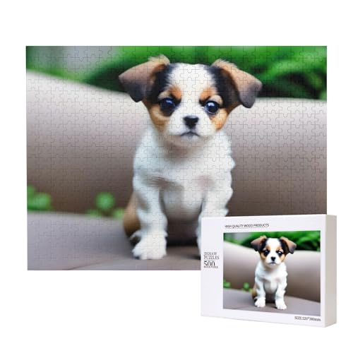 Phayah Niedliches braunes Hunde-Puzzle, 500 Teile, für Puzzle, Holzpuzzle für Familie, Freunde, Heimdekoration, Wandkunst, 50,4 x 38,1 cm Phayah Niedliches braunes Hunde-Puzzle, 500 Teile, für Puzzle, Holzpuzzle für Familie, Freunde, Heimdekoration, Wandkunst, 50,4 x 38,1 cm von PHAYAH