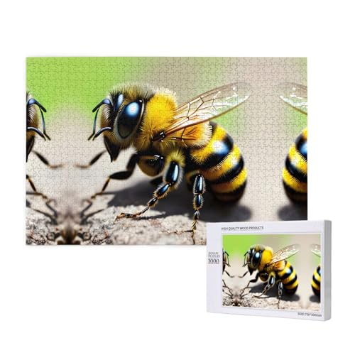 Phayah Niedliches kleines Bienen-Puzzle für Erwachsene, 1000 Teile, Heimdekoration, Geburtstagsparty für Männer und Frauen, 29,5 x 19,7 cm Phayah Niedliches kleines Bienen-Puzzle für Erwachsene, 1000 Teile, Heimdekoration, Geburtstagsparty für Männer und Frauen, 29,5 x 19,7 cm von PHAYAH