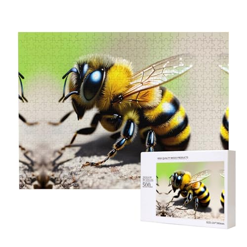 Phayah Niedliches kleines Bienen-Puzzle für Erwachsene, 500 Teile, Heimdekoration, Geburtstagsparty für Männer und Frauen, 50,4 x 38,1 cm Phayah Niedliches kleines Bienen-Puzzle für Erwachsene, 500 Teile, Heimdekoration, Geburtstagsparty für Männer und Frauen, 50,4 x 38,1 cm von PHAYAH