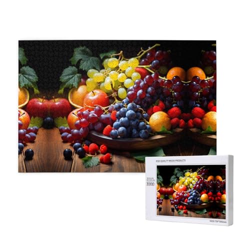 Phayah Obststapel-Puzzle, 1000 Teile für Puzzle, Holzpuzzle für Familie, Freunde, Heimdekoration, Wandkunst, 75 x 50 cm von PHAYAH