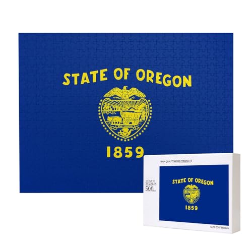Phayah Oregon State Flag Pattern Puzzle Unique Jigsaw Wall Art Picture for Home Decoration 500 Pcs von PHAYAH