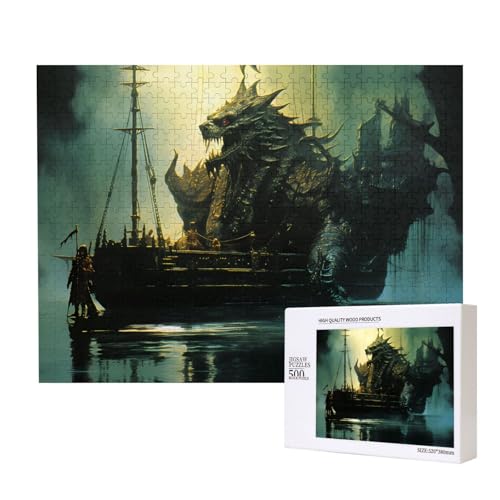 Phayah Ozean-Monsterschiff-Puzzles für Erwachsene, 500 Teile, Kinderspielzeug, Intelligenzentwicklungsspielzeug, 20,4 x 38,1 cm Phayah Ozean-Monsterschiff-Puzzles für Erwachsene, 500 Teile, Kinderspielzeug, Intelligenzentwicklungsspielzeug, 20,4 x 38,1 cm von PHAYAH