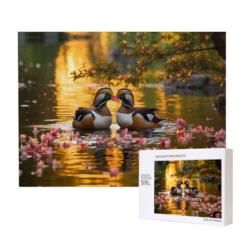 Phayah Paar Mandarinenenten-Puzzles für Erwachsene, 500 Teile, Kinderspielzeug, Intelligenzentwicklungsspielzeug, 20,4 x 38,1 cm Phayah Paar Mandarinenenten-Puzzles für Erwachsene, 500 Teile, Kinderspielzeug, Intelligenzentwicklungsspielzeug, 20,4 x 38,1 cm von PHAYAH