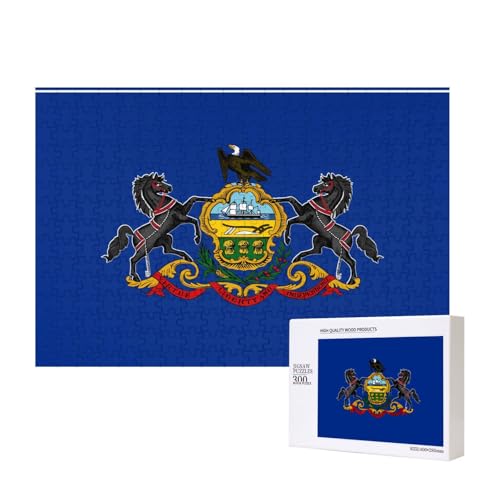 Phayah Pennsylvania Staatsflaggen-Muster, Puzzle, einzigartiges Puzzle, Wandkunst, Bild für Heimdekoration, 300 Stück von PHAYAH