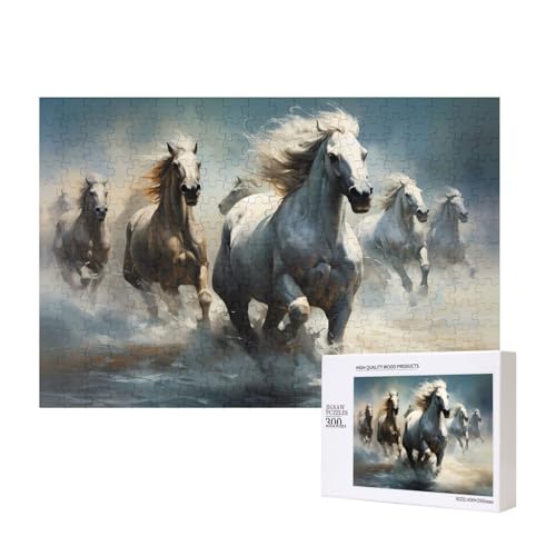 Phayah Pferde laufen wild im Fluss Puzzles 300 Teile für Puzzle Holzpuzzle für Familie Freunde Heimdekoration Wandkunst 39,9 x 27,9 cm Phayah Pferde laufen wild im Fluss Puzzles 300 Teile für Puzzle Holzpuzzle für Familie Freunde Heimdekoration Wandkunst 39,9 x 27,9 cm von PHAYAH