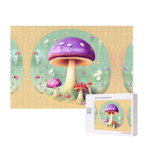 Phayah Purple Dream Pilz-Puzzle, 300 Teile für Puzzle, Holzpuzzle für Familie, Freunde, Heimdekoration, Wandkunst, 15,7 x 27,9 cm Phayah Purple Dream Pilz-Puzzle, 300 Teile für Puzzle, Holzpuzzle für Familie, Freunde, Heimdekoration, Wandkunst, 15,7 x 27,9 cm von PHAYAH