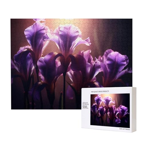 Phayah Purple Iris Puzzles für Erwachsene, 500 Teile, Kinderspielzeug, Intelligenzentwicklungsspielzeug, 20,4 x 38,1 cm Phayah Purple Iris Puzzles für Erwachsene, 500 Teile, Kinderspielzeug, Intelligenzentwicklungsspielzeug, 20,4 x 38,1 cm von PHAYAH