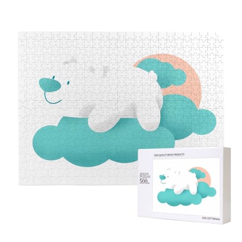 Phayah Puzzle "Bär auf den Wolken", für Erwachsene, 500 Teile, Heimdekoration, Geburtstagsparty, für Männer und Frauen, 20,4 x 38,1 cm Phayah Puzzle "Bär auf den Wolken", für Erwachsene, 500 Teile, Heimdekoration, Geburtstagsparty, für Männer und Frauen, 20,4 x 38,1 cm von PHAYAH