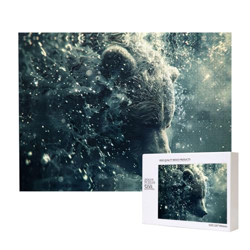 Phayah Puzzle "Bär im Fluss" für Erwachsene, 500 Teile, Heimdekoration, Geburtstagsparty für Männer und Frauen, 20,4 x 38,1 cm Phayah Puzzle "Bär im Fluss" für Erwachsene, 500 Teile, Heimdekoration, Geburtstagsparty für Männer und Frauen, 20,4 x 38,1 cm von PHAYAH
