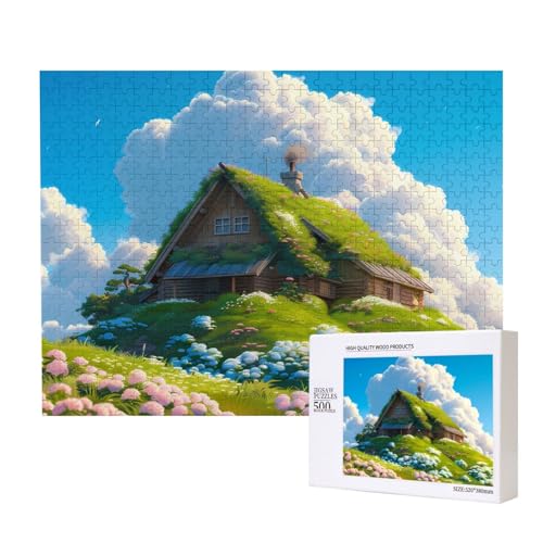 Phayah Puzzle "Cabin In The Woods" für Erwachsene, 500 Teile, Heimdekoration, Geburtstagsparty für Männer und Frauen, 20,4 x 38,1 cm von PHAYAH