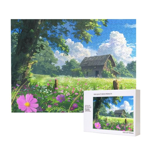 Phayah Puzzle "Chalet im Grasland" für Erwachsene, 500 Teile, Heimdekoration, Geburtstagsparty für Männer und Frauen, 20,4 x 38,1 cm Phayah Puzzle "Chalet im Grasland" für Erwachsene, 500 Teile, Heimdekoration, Geburtstagsparty für Männer und Frauen, 20,4 x 38,1 cm von PHAYAH