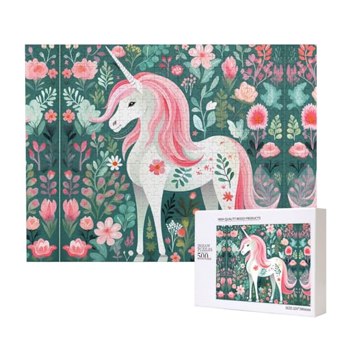 Phayah Puzzle Einhorn mit rosa Haaren für Erwachsene, 500 Teile, Heimdekoration, Geburtstagsparty für Männer und Frauen, 20,4 x 38,1 cm Phayah Puzzle Einhorn mit rosa Haaren für Erwachsene, 500 Teile, Heimdekoration, Geburtstagsparty für Männer und Frauen, 20,4 x 38,1 cm von PHAYAH
