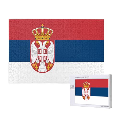 Phayah Puzzle Flagge Serbiens 1000 Teile für Puzzle Holzpuzzle für Familie Freund Home Decor Wandkunst 29,5 x 50 cm Phayah Puzzle Flagge Serbiens 1000 Teile für Puzzle Holzpuzzle für Familie Freund Home Decor Wandkunst 29,5 x 50 cm von PHAYAH