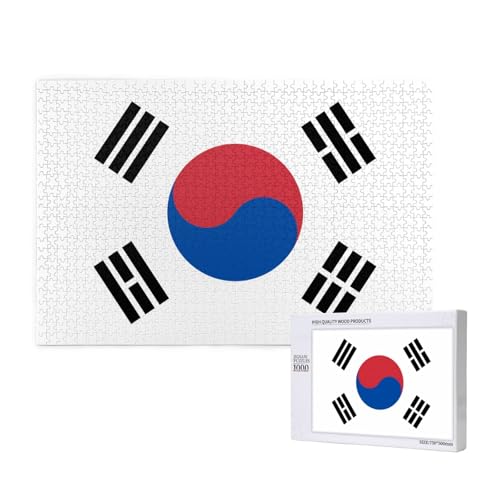 Phayah Puzzle Flagge der Republik Korea, 1000 Teile für Puzzle, Holzpuzzle für Familie, Freunde, Heimdekoration, Wandkunst, 29,5 x 50 cm Phayah Puzzle Flagge der Republik Korea, 1000 Teile für Puzzle, Holzpuzzle für Familie, Freunde, Heimdekoration, Wandkunst, 29,5 x 50 cm von PHAYAH