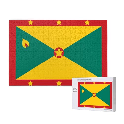 Phayah Puzzle "Flagge von Grenada" für Erwachsene, 1000 Teile, Heimdekoration, Geburtstagsparty für Männer und Frauen, 29,5 x 50 cm Phayah Puzzle "Flagge von Grenada" für Erwachsene, 1000 Teile, Heimdekoration, Geburtstagsparty für Männer und Frauen, 29,5 x 50 cm von PHAYAH
