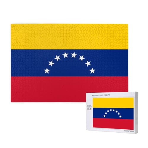 Phayah Puzzle Flagge von Venezuela, 1000 Teile, Holzpuzzle für Familie, Freunde, Heimdekoration, Wandkunst, 29,5 x 50 cm Phayah Puzzle Flagge von Venezuela, 1000 Teile, Holzpuzzle für Familie, Freunde, Heimdekoration, Wandkunst, 29,5 x 50 cm von PHAYAH