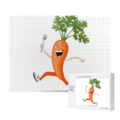 Phayah Puzzle Karotte mit Gabel für Erwachsene, 500 Teile, Heimdekoration, Geburtstagsparty für Männer und Frauen, 20,4 x 38,1 cm Phayah Puzzle Karotte mit Gabel für Erwachsene, 500 Teile, Heimdekoration, Geburtstagsparty für Männer und Frauen, 20,4 x 38,1 cm von PHAYAH