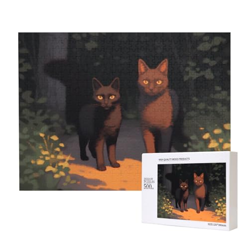 Phayah Puzzle "Katze aus den Schatten", für Erwachsene, 500 Teile, Heimdekoration, Geburtstagsparty für Männer und Frauen, 20,4 x 38,1 cm Phayah Puzzle "Katze aus den Schatten", für Erwachsene, 500 Teile, Heimdekoration, Geburtstagsparty für Männer und Frauen, 20,4 x 38,1 cm von PHAYAH