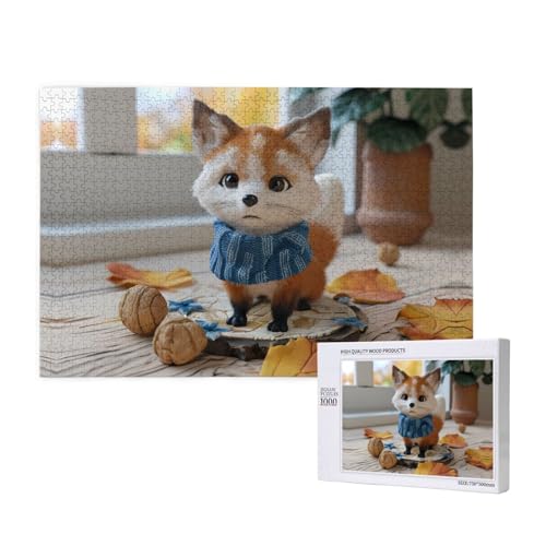 Phayah Puzzle Katze im Schal, für Erwachsene, 1000 Teile, Heimdekoration, Geburtstagsparty für Männer und Frauen, 29,5 x 50 cm Phayah Puzzle Katze im Schal, für Erwachsene, 1000 Teile, Heimdekoration, Geburtstagsparty für Männer und Frauen, 29,5 x 50 cm von PHAYAH