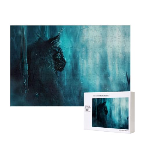 Phayah Puzzle Katze mit Schwert für Erwachsene, 300 Teile, Heimdekoration, Geburtstagsparty für Männer und Frauen, 15,7 x 27,9 cm Phayah Puzzle Katze mit Schwert für Erwachsene, 300 Teile, Heimdekoration, Geburtstagsparty für Männer und Frauen, 15,7 x 27,9 cm von PHAYAH