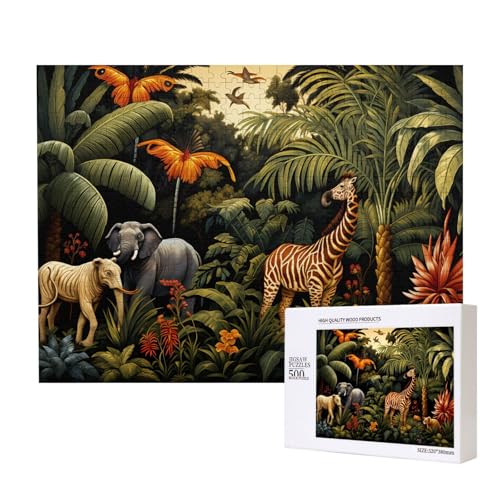 Phayah Puzzle Tiere im Regenwald, für Erwachsene, 500 Teile, Heimdekoration, Geburtstagsparty, für Männer und Frauen, 20,4 x 38,1 cm Phayah Puzzle Tiere im Regenwald, für Erwachsene, 500 Teile, Heimdekoration, Geburtstagsparty, für Männer und Frauen, 20,4 x 38,1 cm von PHAYAH