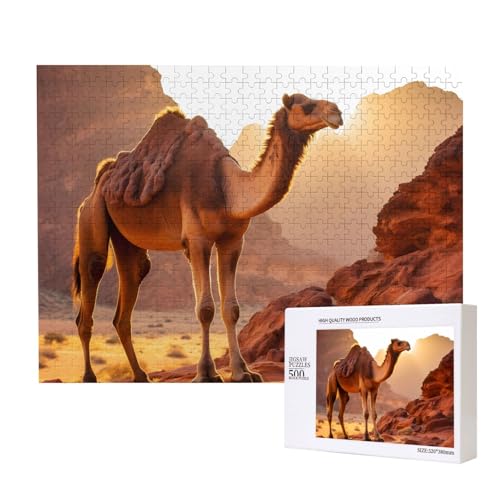 Phayah Puzzle für Erwachsene, Kamel in der Wüste, 500 Teile, Heimdekoration, Geburtstagsparty für Männer und Frauen, 20,4 x 38,1 cm Phayah Puzzle für Erwachsene, Kamel in der Wüste, 500 Teile, Heimdekoration, Geburtstagsparty für Männer und Frauen, 20,4 x 38,1 cm von PHAYAH