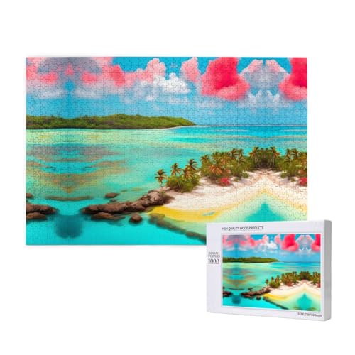 Phayah Puzzle für Erwachsene, Karibiklandschaft, 1000 Teile, Heimdekoration, Geburtstagsparty für Männer und Frauen, 29,5 x 50 cm Phayah Puzzle für Erwachsene, Karibiklandschaft, 1000 Teile, Heimdekoration, Geburtstagsparty für Männer und Frauen, 29,5 x 50 cm von PHAYAH