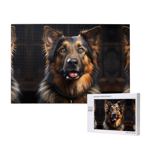 Phayah Puzzle für Erwachsene, Motiv: Deutscher Schäferhund, 1000 Teile, Heimdekoration, Geburtstagsparty für Männer und Frauen, 29,5 x 50 cm Phayah Puzzle für Erwachsene, Motiv: Deutscher Schäferhund, 1000 Teile, Heimdekoration, Geburtstagsparty für Männer und Frauen, 29,5 x 50 cm von PHAYAH