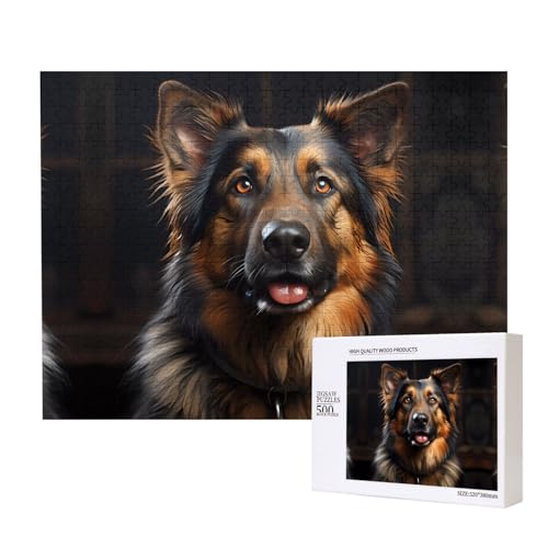 Phayah Puzzle für Erwachsene, Motiv: Deutscher Schäferhund, 500 Teile, Heimdekoration, Geburtstagsparty, für Männer und Frauen, 20,4 x 38,1 cm Phayah Puzzle für Erwachsene, Motiv: Deutscher Schäferhund, 500 Teile, Heimdekoration, Geburtstagsparty, für Männer und Frauen, 20,4 x 38,1 cm von PHAYAH