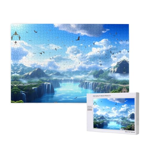 Phayah Puzzle für Erwachsene, Motiv: Vögel fliegen im Himmel, 1000 Teile, Heimdekoration, Geburtstagsparty für Männer und Frauen, 29,5 x 50 cm Phayah Puzzle für Erwachsene, Motiv: Vögel fliegen im Himmel, 1000 Teile, Heimdekoration, Geburtstagsparty für Männer und Frauen, 29,5 x 50 cm von PHAYAH