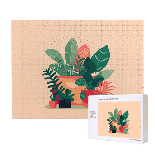 Phayah Puzzle für den Innenbereich, kleine grüne Pflanzen, 500 Teile, Holzpuzzle für Familie, Freunde, Heimdekoration, Wandkunst, 20,4 x 38,1 cm Phayah Puzzle für den Innenbereich, kleine grüne Pflanzen, 500 Teile, Holzpuzzle für Familie, Freunde, Heimdekoration, Wandkunst, 20,4 x 38,1 cm von PHAYAH