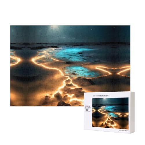 Phayah Puzzle mit Blick unter dem Mond, 300 Teile, Holzpuzzle für Familie, Freunde, Heimdekoration, Wandkunst, 15,7 x 27,9 cm Phayah Puzzle mit Blick unter dem Mond, 300 Teile, Holzpuzzle für Familie, Freunde, Heimdekoration, Wandkunst, 15,7 x 27,9 cm von PHAYAH